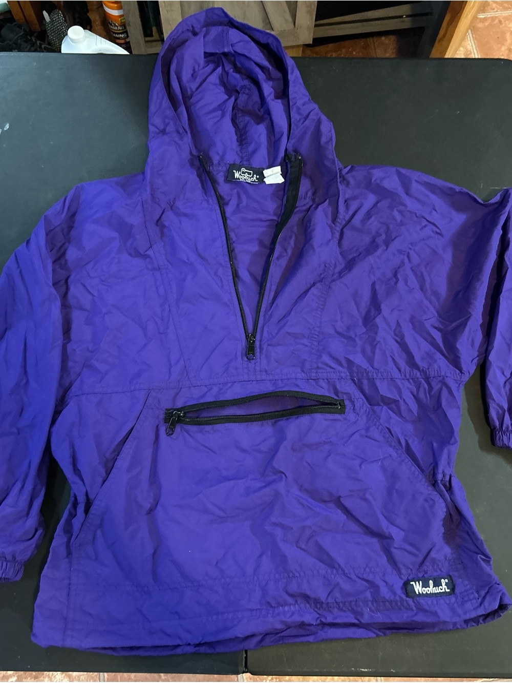 Woolrich juniors Purple Hooded Pullover Rain Anorak